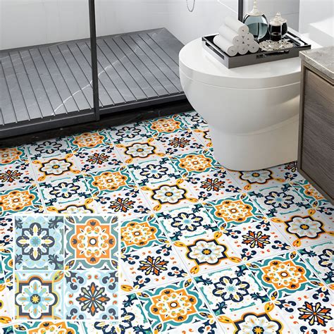 Modern Vinyl Tile Peel and Stick Porcelain Tile Look Vinyl Plank ...