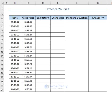 Image result for Volatility Formula Excel