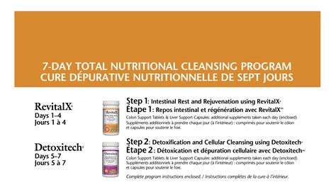 RevitalX & Detoxitech Seven Day Total Nutritional Cleansing Program