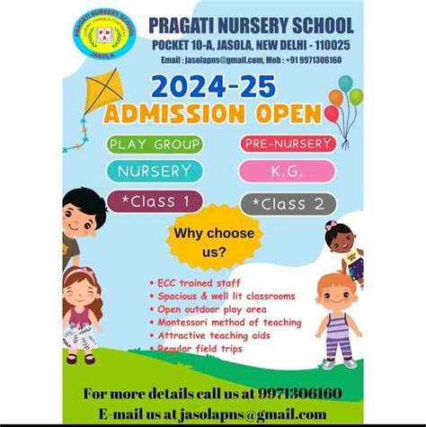 Pragati Nursery School-Admission open in Jasola