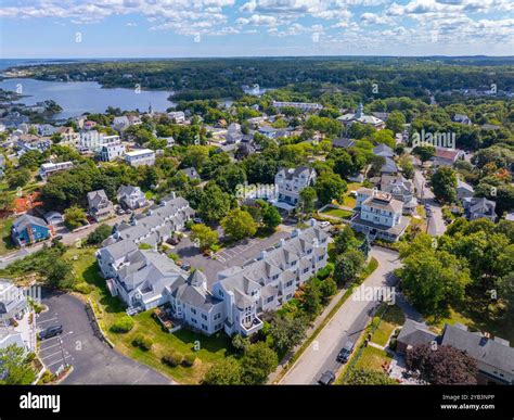 Atlantic district aerial view along the coast near Nantasket Beach in ...