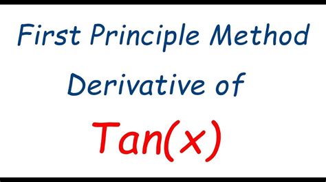Image result for Deriving Tanx Using First Principle