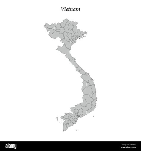 Simple flat Map of Vietnam with district borders Stock Vector Image & Art - Alamy