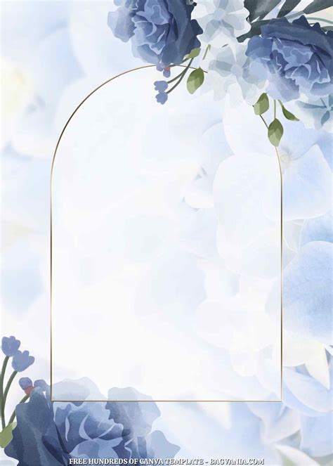 14+ Blue Hydrangea Floral Canva Wedding Invitation Templates
