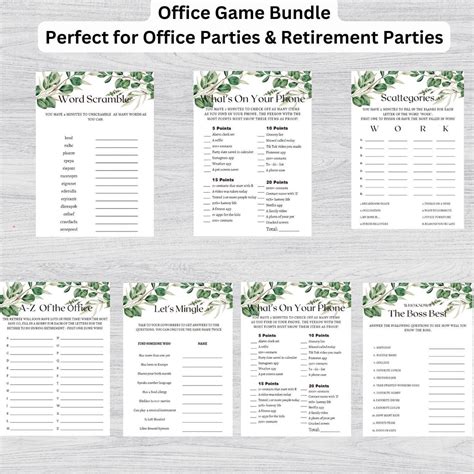 Office Or Retirement Party Game Bundle – PaperFunPublishing.com ...
