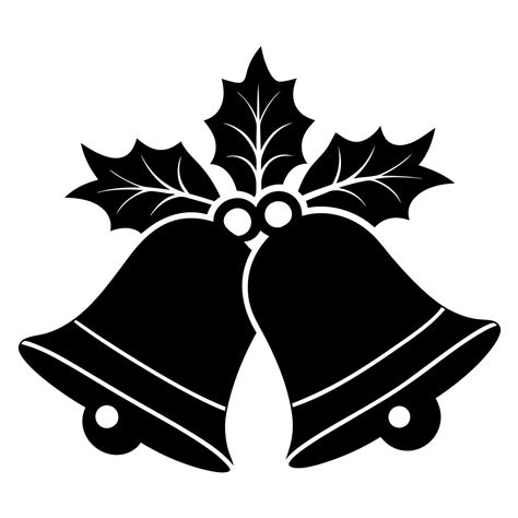 Christmas bells black silhouette illustration 46832542 Vector Art at ...