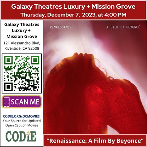 Open Caption Movie at Galaxy Theatres Luxury + Mission Grove - Center ...