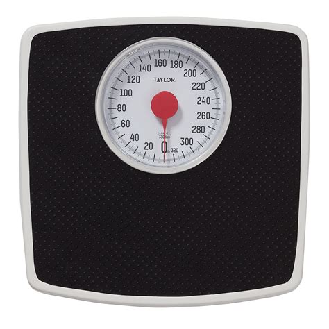 Taylor Analog Scales for Body Weight, 330LB Capacity, Easy to Read Large 4.25" Dial, Black Vinyl ...