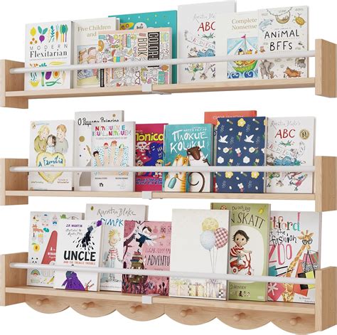 Amazon.com: Nursery Bookshelves Wall Mounted，34inch，Set of 3, Floating ...