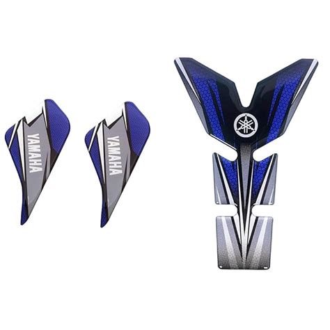Yamaha Fuel Tank Grip Knee Tank Pad for FZS-FI/FZ-FI Bikes (Blue & Gray ...