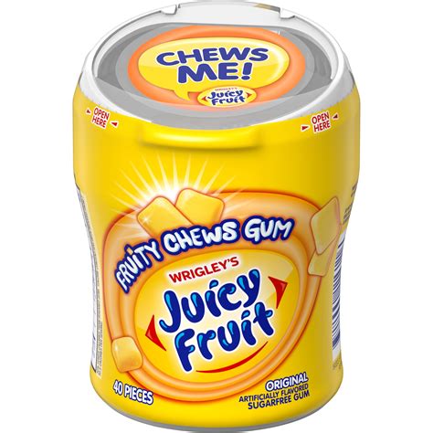 Juicy Fruit Fruity Chews Original Sugar Free Gum, 40 Piece Pack ...