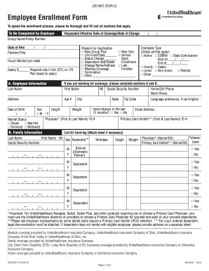 Employee Enrollment Form - Fill Online, Printable, Fillable, Blank ...