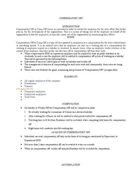 Image result for Compensatory Off Means