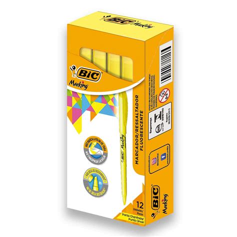 BIC Brite Liner Highlighter, Chisel Tip, Yellow, 12 Highlighters ...