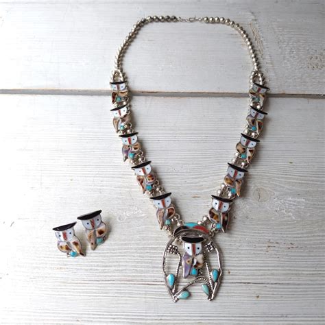 ZUNI Pitkin Natewa Owl Necklace Earrings Set | LongBeach Omotesando