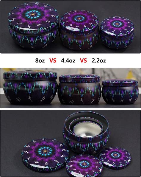 Buy Ahyiyou Candle Tins 24 Pieces 24 Zodiac Patterns, DIY Round ...