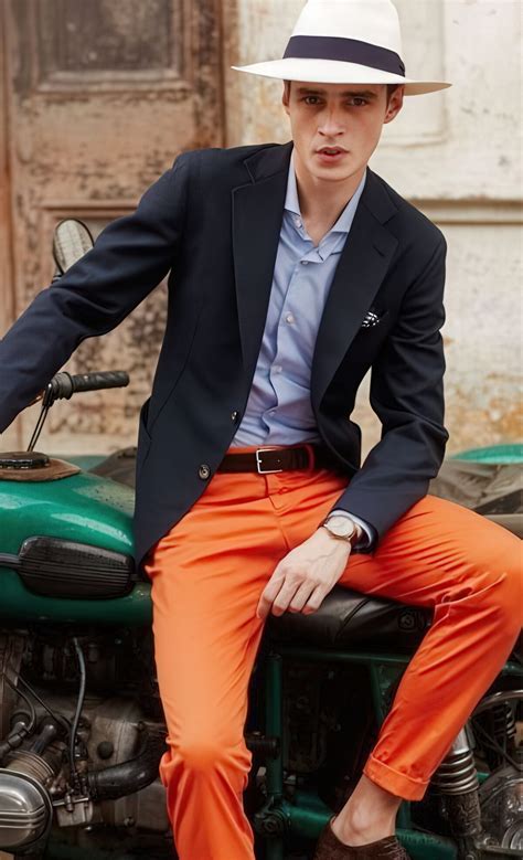 21 Men Outfits With Orange Pants - Styleoholic