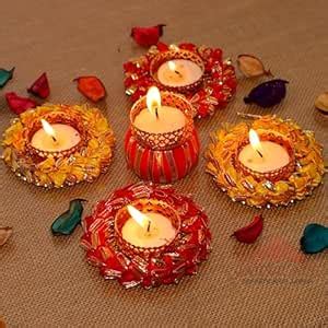 Buy Jaipur Ace Diwali Decorative Tealight | Handmade Flower with Damroo ...
