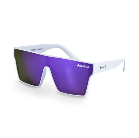 Convict White Frame Purple Lens Sunglasses - Insignia Company