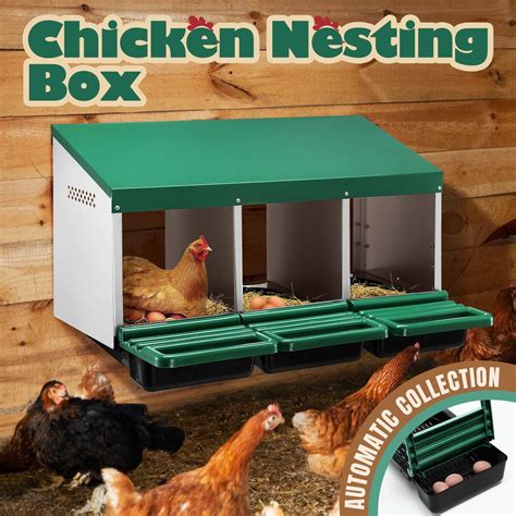 3 Hole Chicken Nesting Box Hen Chook Roll Away Laying Nest Boxes ...