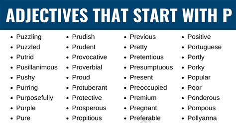 1200+ Amazing Adjectives that Start with P | P - ESL Forums