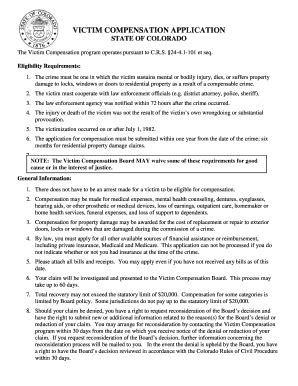 Fillable Online da5 Victim Compensation Application - bda5bbusb Fax ...
