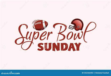 Super Bowl Sunday Text Banner. Happy Super Bowl Sunday Stock Vector ...