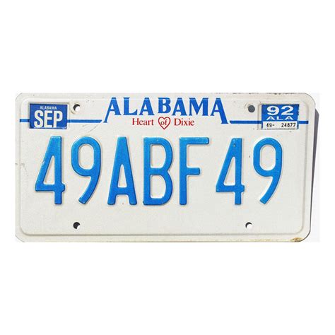 1992 Alabama #49ABF49 | Huge Selection Of Plates