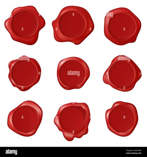 Retro vintage seal wax stamps vector set. Collection of realistic stamp ...