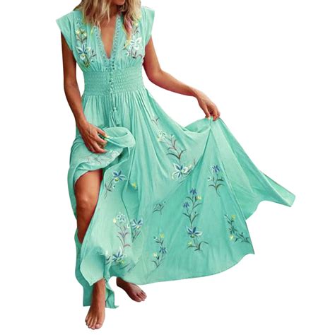 HSMQHJWE Petite Summer Dresses for Women Petite Length Women V Neck ...