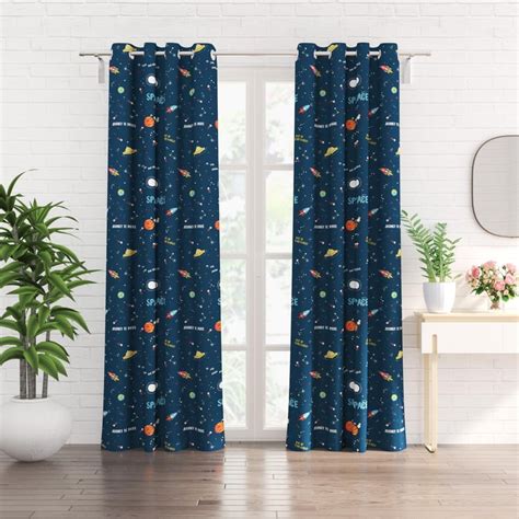 Buy Slate Kids Set of 2 Printed Light Filtering Door Curtains from Home ...