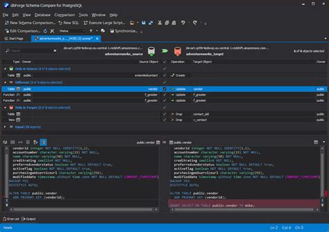 Schema Compare 的图像结果
