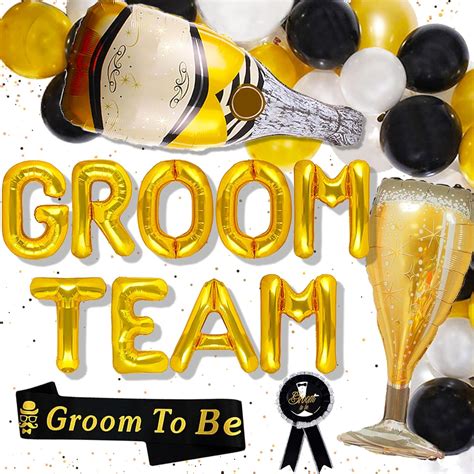 RoaringGoodTime 26 PCS Team Groom Party Decoration Groom To Be Sash ...