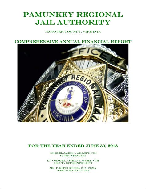 2018 ABC/Other Annual Financial Report for Pamunkey Regional Jail ...