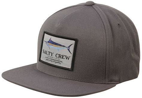 Salty Crew Marlin Mount Snapback Hat - Charcoal