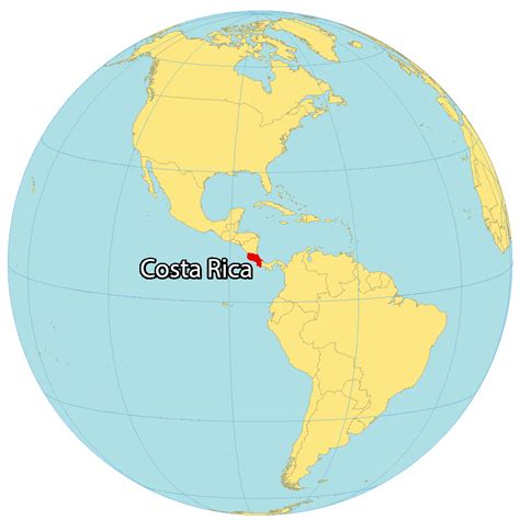 world map costa rica - map of colombia and costa rica
