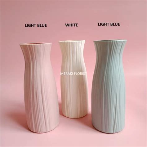 Jual Plastic Large Wood Texture Flower Vas Plastik Tanaman Hias Dekor ...