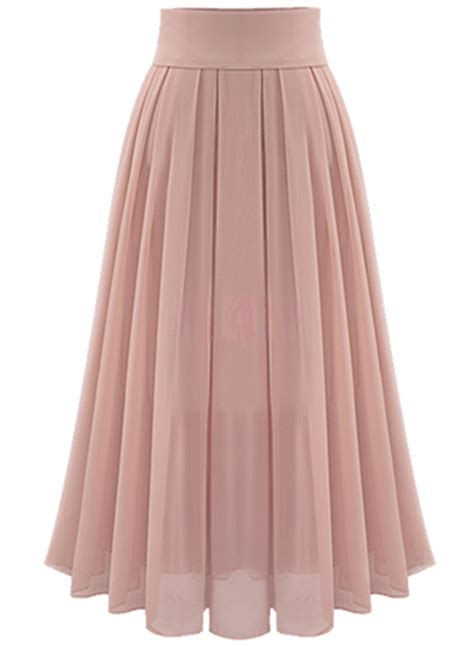 High Waist Maxi Chiffon Pleated Skirt - STYLESIMO.com