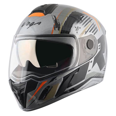 Vega Ryker D/V Attic Grey Black Helmet | Shop Helmets at BIKERSTORE.IN ...