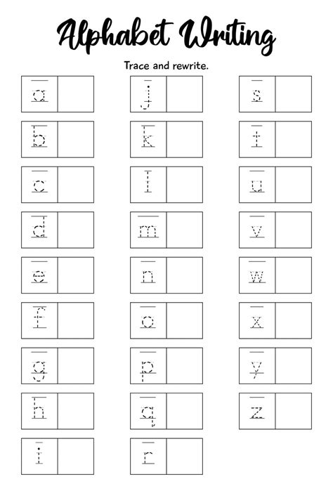 Trace and Write Lowercase Letters Worksheet - Download & Print Now!