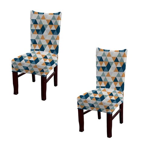 STYLE4HER Multi Colored Checks Designed Dining Chair Covers Set of 2 ...