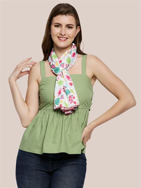 Quirky Flamingo Printed French Crepe Scarf/Stole – Dupatta Bazaar