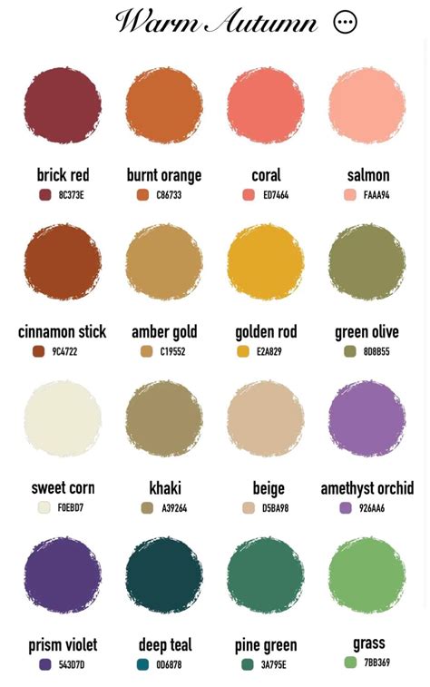 Warm autumn color palette – Artofit
