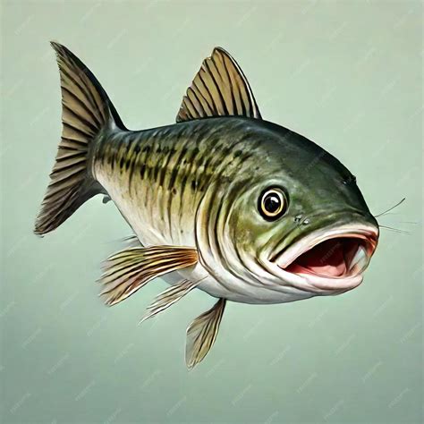 A fish with a big mouth is shown in a painting | Premium AI-generated image
