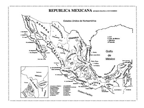 Mapa de la República Mexicana con nombres - Republica Mexicana