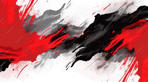 Premium Photo | A black and red painting with a red and black paint ...