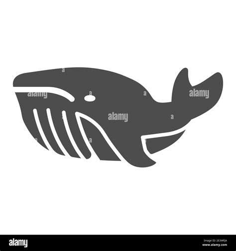 Whale solid icon, ocean concept, very large marine mammal sign on white ...