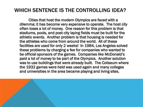 Image result for Example of Controlling Idea