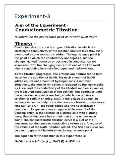 Image result for Conductometric Titration