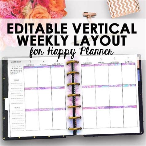 Happy Planner Template Inserts, Weekly Happy Planner Printable ...